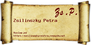 Zsilinszky Petra névjegykártya